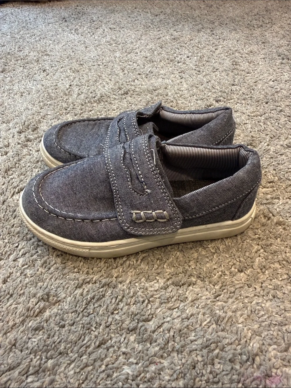 Jumping Beans | Denim Slip-On Sneakers with Velcro Strap